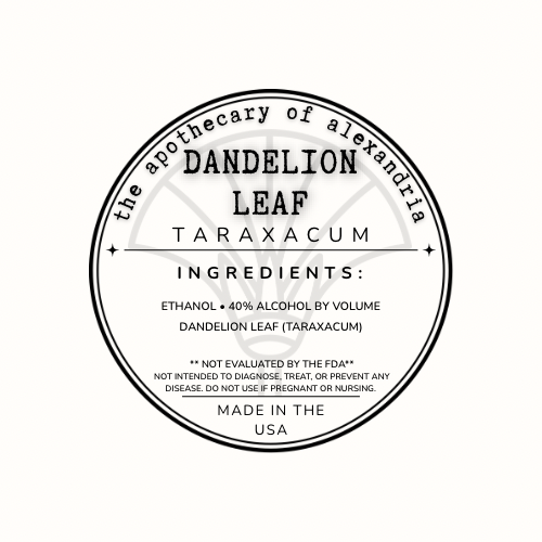 Dandelion Leaf Ingredients • The Apothecary of Alexandria LLC
